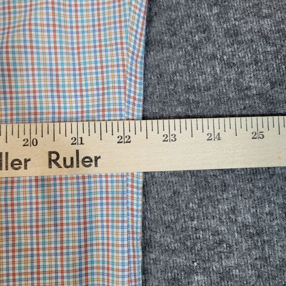 Vtg Peter Millar Mens Button Down Golf Shirt Sz L Short Sleeve Multicolor Plaid - Picture 9 of 10